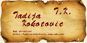 Tadija Kokotović vizit kartica